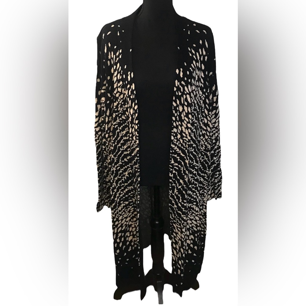 long animal print cardigan